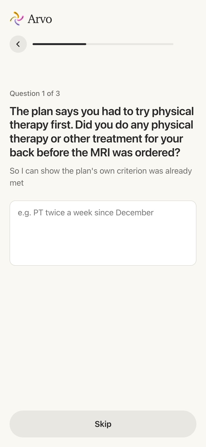 The Arvo app: Answer what only you know