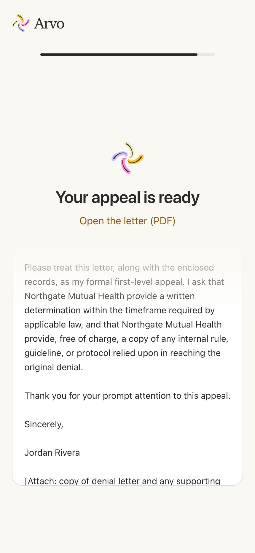 The Arvo app: Sign and send