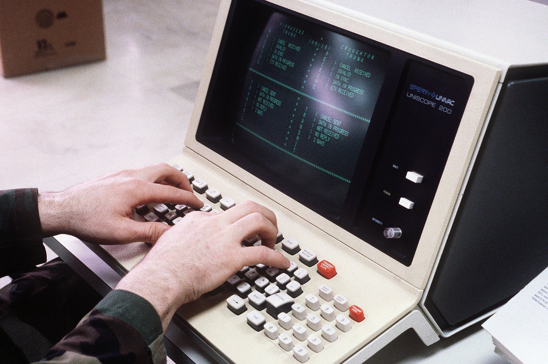 An operator working at an early computing installation